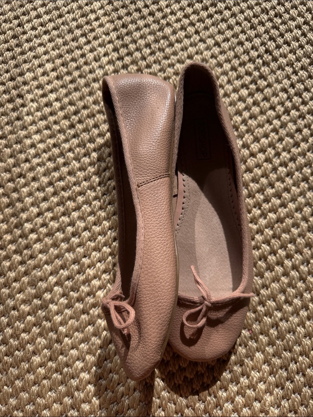Topshop Dusty Rose Bow Ballet Flats size 9.5